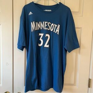 Adidas NBA Blue Minnesota Timberwolves Karl-Anthony Towns Tee. Size XL